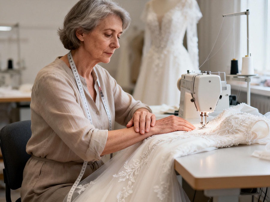 Douleur du poignet chez une couturière