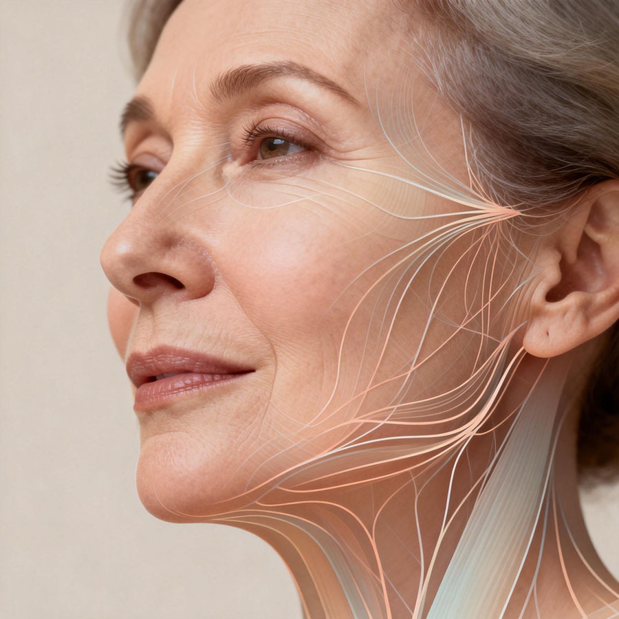 Schéma de la régulation fasciale du visage et des tissus cervico-faciaux