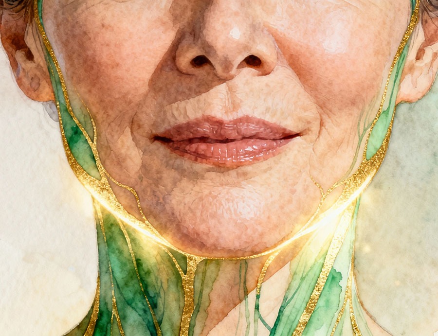 Schéma de la régulation fasciale du visage et des tissus cervico-faciaux